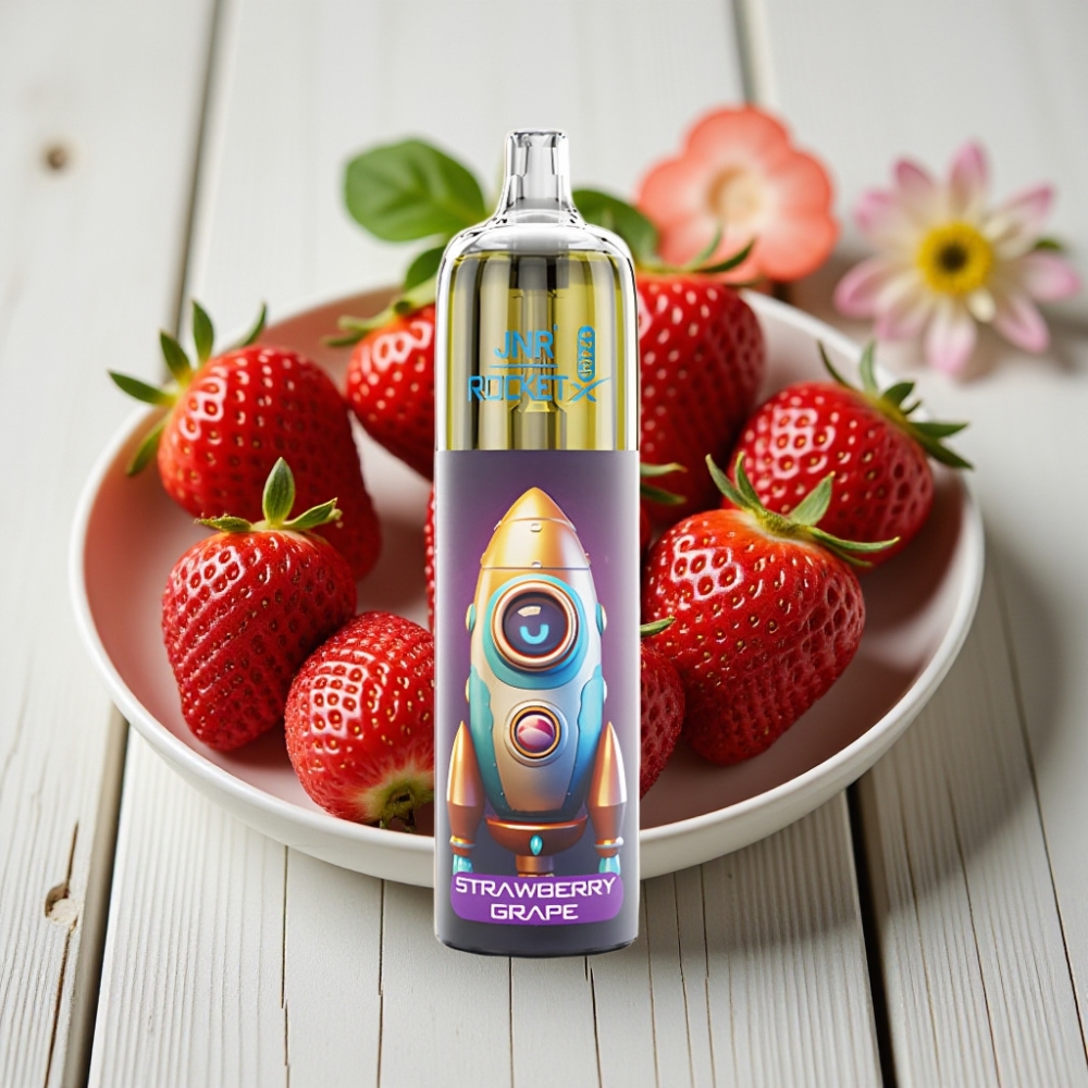 JNR Rocket-X 12400 Puffs Tek Kullanımlık Vape Çilek Üzüm - Ayarlanabilir Hava Akışı RGB Işık 25ml
