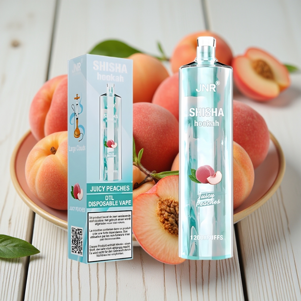JNR Shisha Hookah 12000 Puffs Şeftali Aromalı 750mAh 24ml 06 Ohm