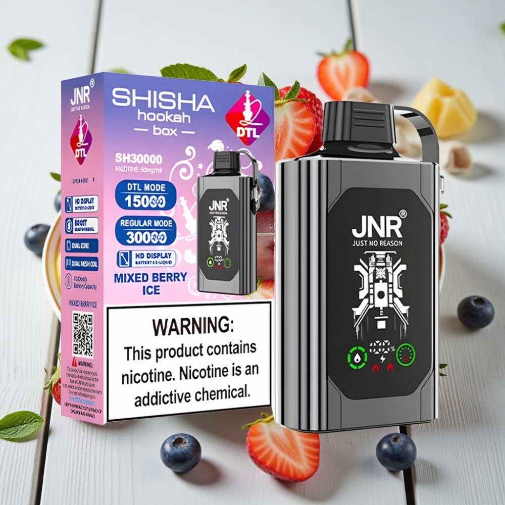 JNR Shisha Hookah Box 20500 Puffs Karışık Meyve Buz – HD Ekran 25ml Type-C Şarj