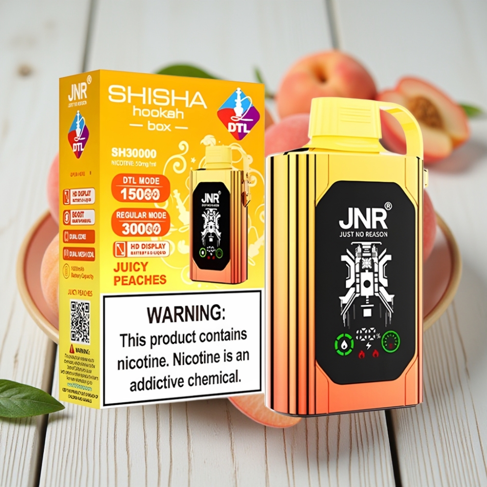 JNR Shisha Hookah Box 20500 Puffs Tek Kullanımlık Vape Şeftali Aromalı – HD Ekran 1000mAh Type-C