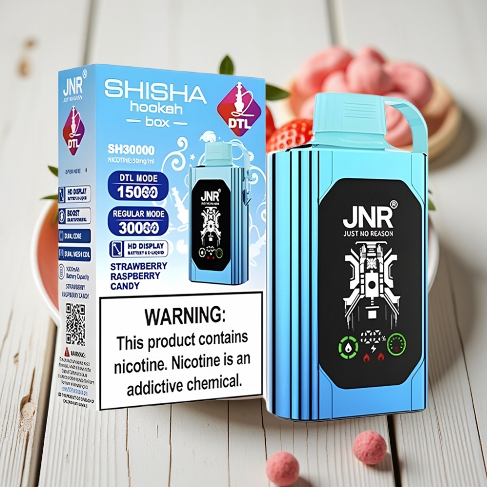 JNR Shisha Hookah Box 20500 Puffs Çilek Ahududu Şeker - 25ml 1000mAh Type-C