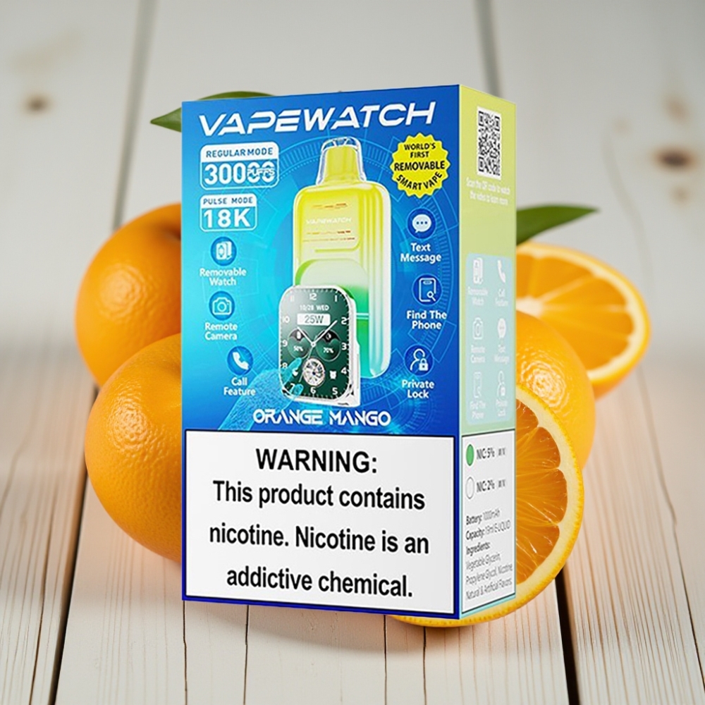 JNR VapeWatch 30000 Puffs Portakal Mango – 1000mAh 19mL 5 Nikotin Type-C