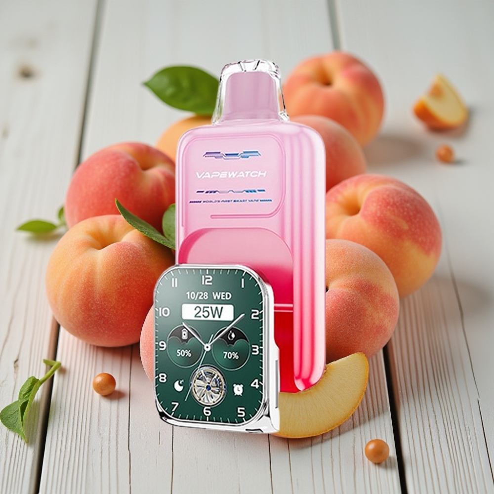 JNR VapeWatch 30000 Puffs Tek Kullanımlık Vape Gürcü Şeftali – 1000mAh 19mL 5 Nikotin Type-C