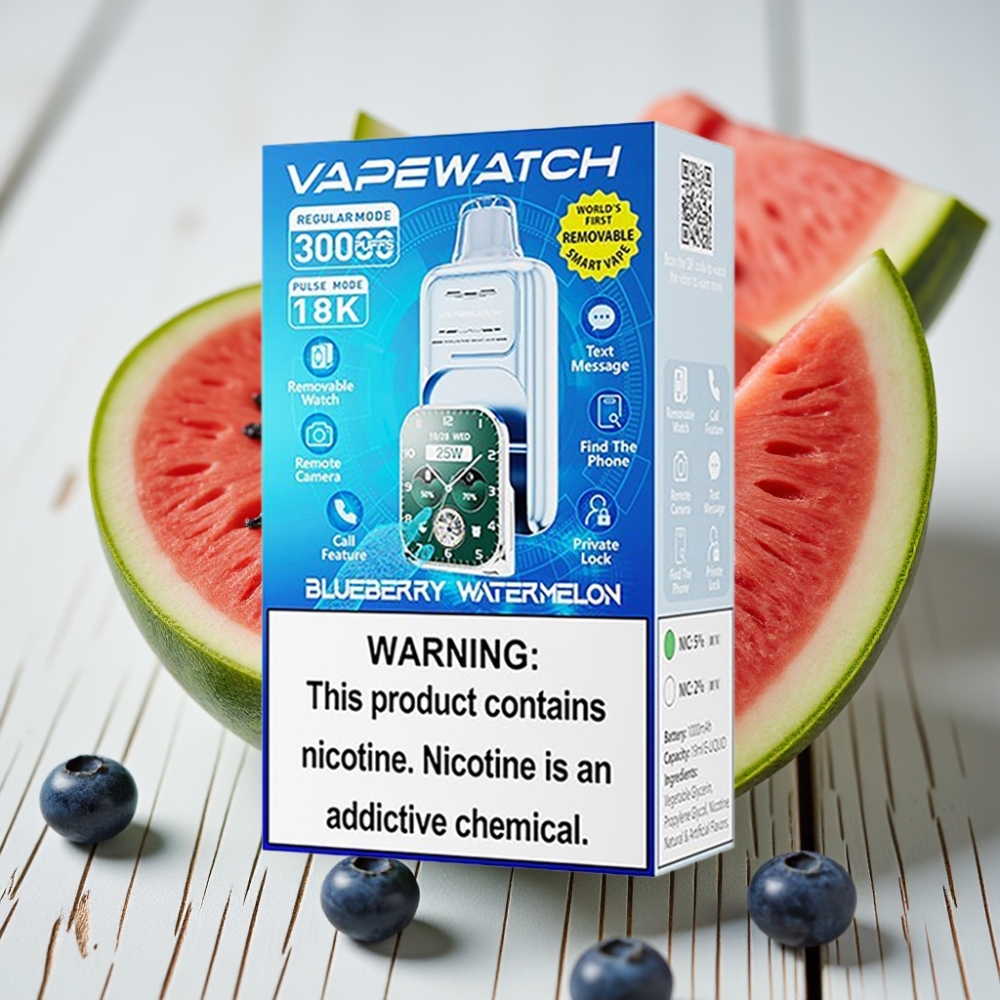 JNR VapeWatch 30000 Puffs Yaban Mersini Karpuz Aromalı – 19mL 1000mAh Type-C