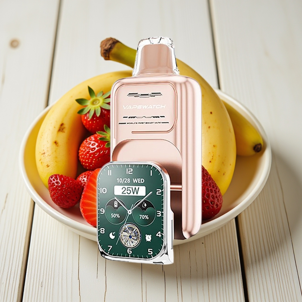 JNR VapeWatch 30000 Puffs Çilek Muz – 1000mAh 19mL 5 Nikotin Tip-C Şarj