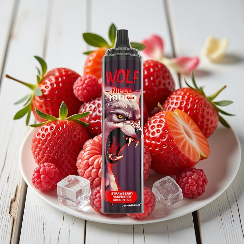 JNR Wolf Niplo 10000 Puffs Çilek Ahududu Kiraz Buz - 20ml 650mAh Type-C