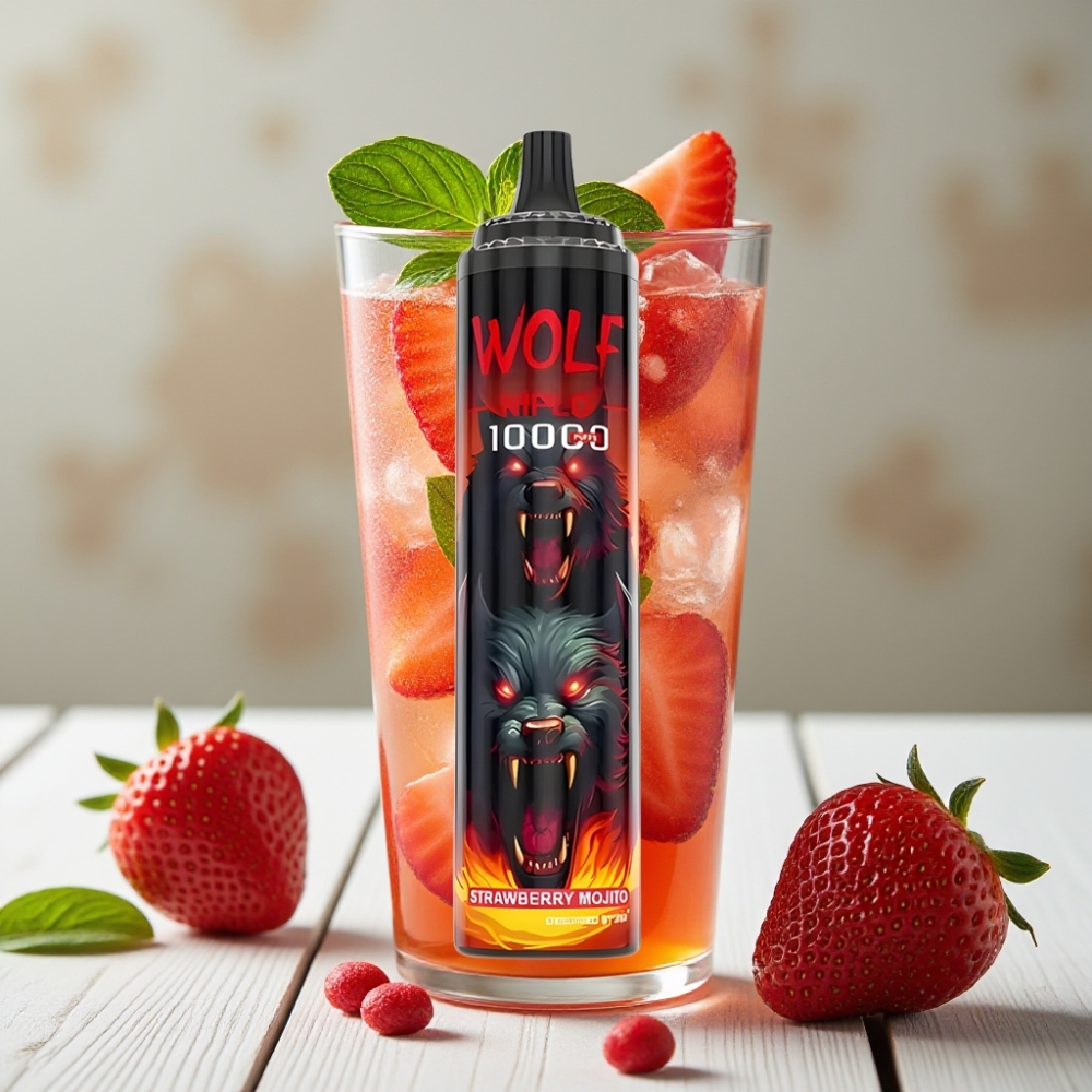 JNR Wolf Niplo 10000 Puffs Çilekli Mojito - 20ml/650mAh/Type-C