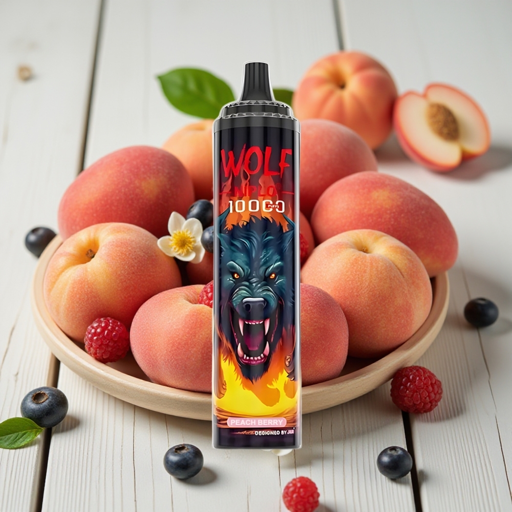 JNR Wolf Niplo 10000 Puffs Şeftali Böğürtlen – 20ml 650mAh Type-C