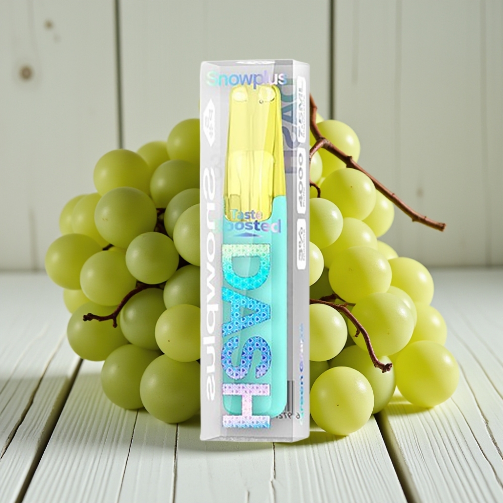 Snowplus Dash 4000 Puffs Tek Kullanımlık Cihaz Yeşil Üzüm - 75 ml 530 mAh Seramik Atomizer