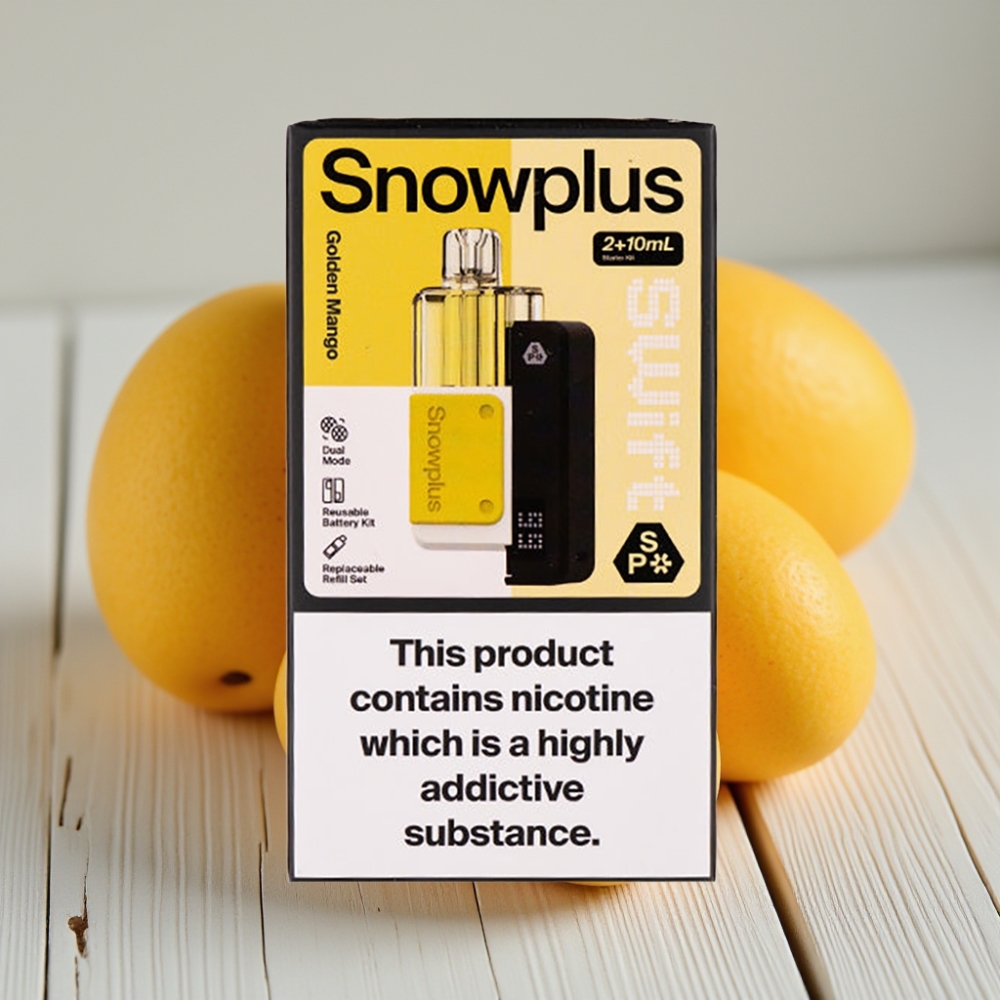 Snowplus Swift 5000 Puffs Prefilled Pod Kit Altın Mango – 1000 mAh 2+10 ml 2 Nikotin