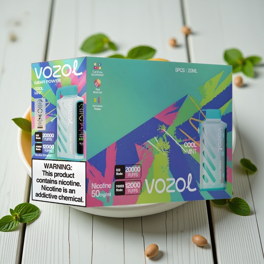 VOZOL Gear Power 20000 Puffs Serin Nane 20mL 5 Nikotin Full Ekran Çift Mesh Coil