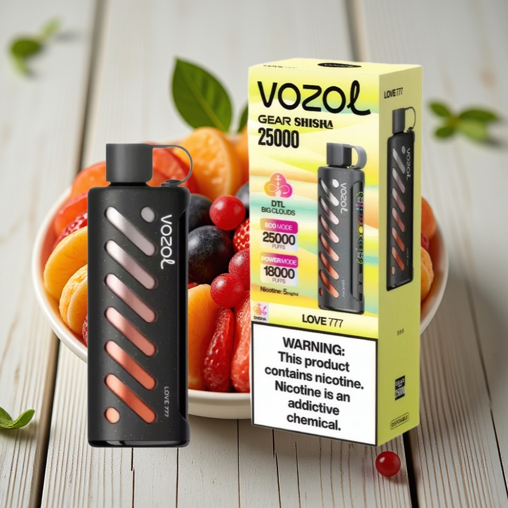 VOZOL Gear Shisha 25000 Puff Aşk 777 1000mAh 5mg/ml Çift Mesh