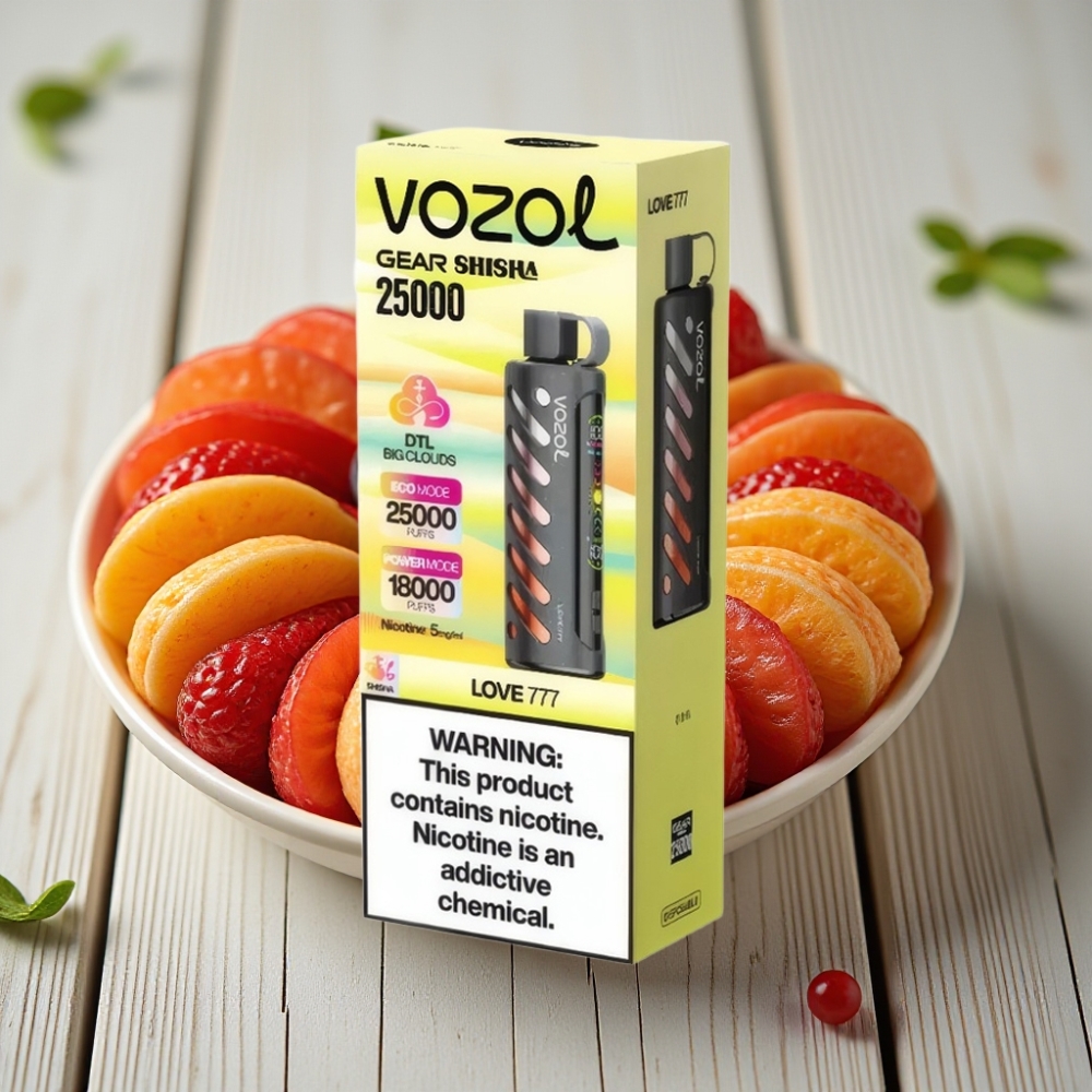 VOZOL Gear Shisha 25000 Puff Aşk 777 1000mAh 5mg/ml Çift Mesh