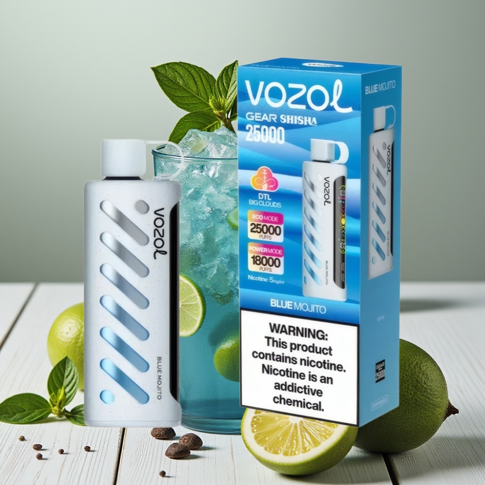 VOZOL Gear Shisha 25000 Puffs Blue Mojito 30 Aroma SiLC Tech 1000mAh 5mg/ml
