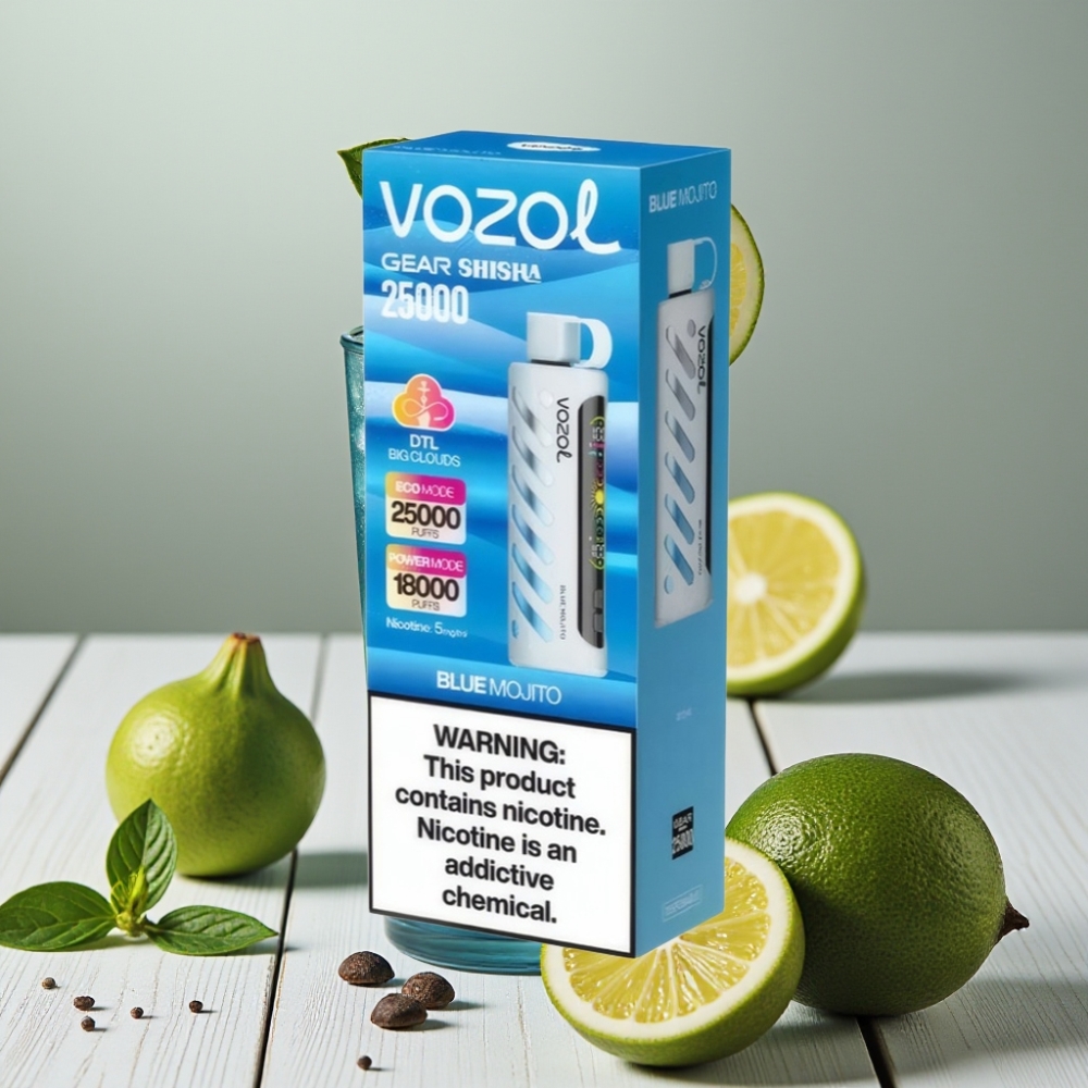 VOZOL Gear Shisha 25000 Puffs Blue Mojito 30 Aroma SiLC Tech 1000mAh 5mg/ml