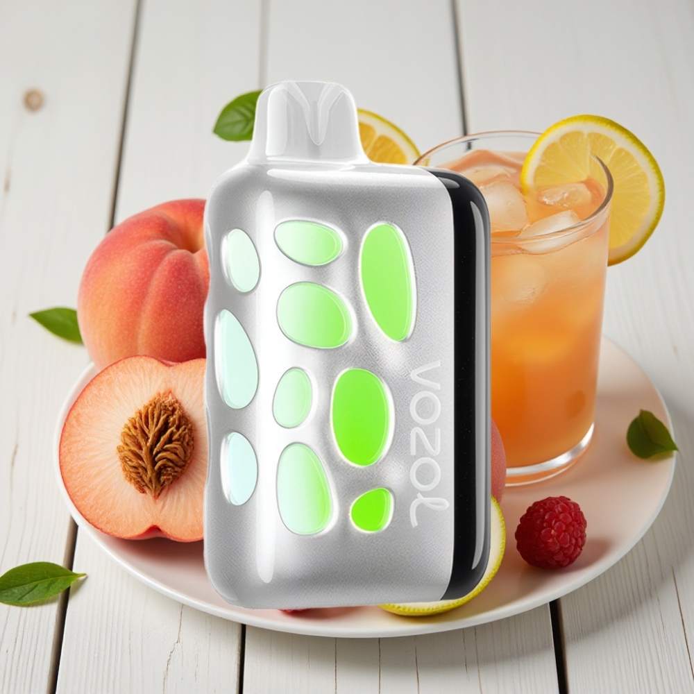 VOZOL RAVE 40000 Kullan-At Vape Şeftali Ahududu Limonata - 1000mAh 20/50mg/ml 80 Şarj 20 Dakika