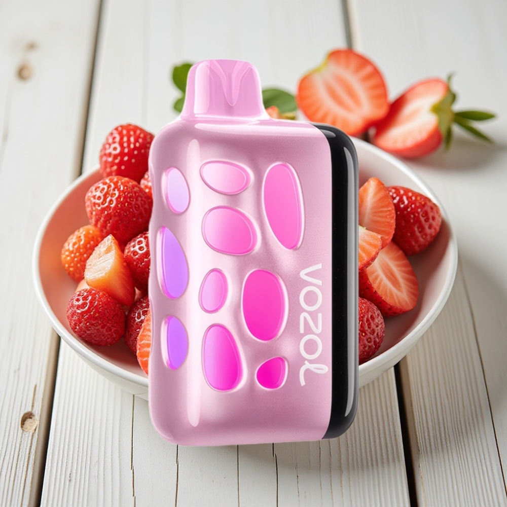 VOZOL RAVE 40000 Çilek Buz Tek Kullanımlık Vape - 270° Parlak Işık 1000mAh