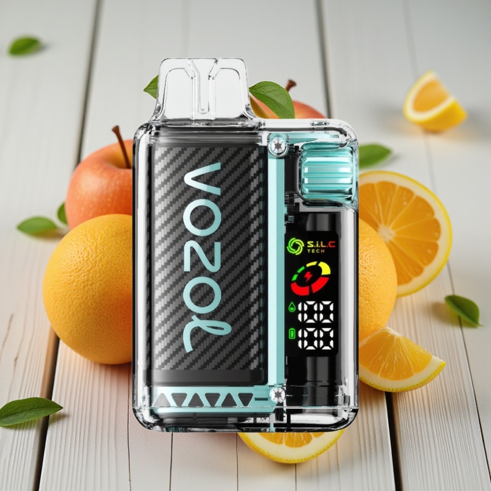 VOZOL Vista 20000 Puffs Şarj Edilebilir 650mAh Ekşi Elma Buz – 2 Nikotin OLED Ekran MCU Çip