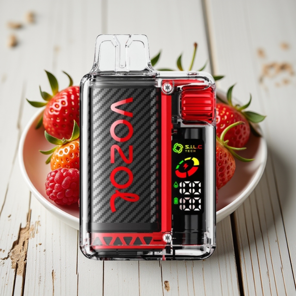 VOZOL Vista 20000 Puffs Şarj Edilebilir Çilek Ahududu Kiraz – 650mAh 2 Nikotin OLED Ekran