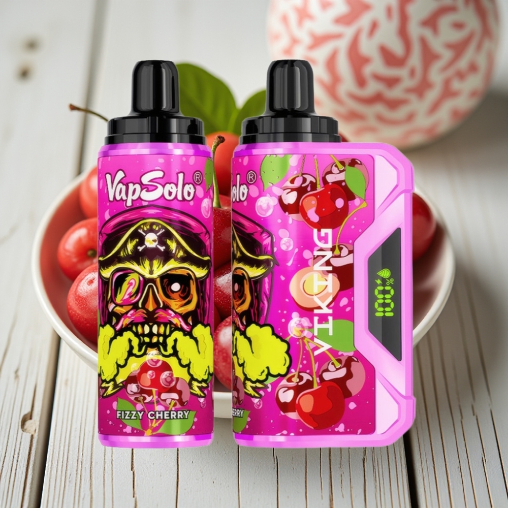 VapSolo VIKING 12000 Puff Kullan-At Vape Gazlı Kiraz – 22ml 20/50mg Type-C
