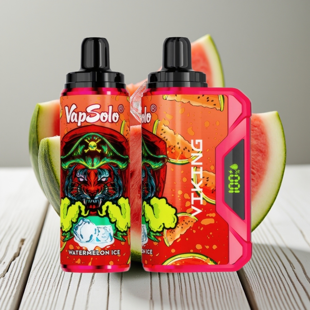 VapSolo VIKING 12000 Puffs Tek Kullanımlık Vape Karpuz Buz 22ml 50mg Tip-C
