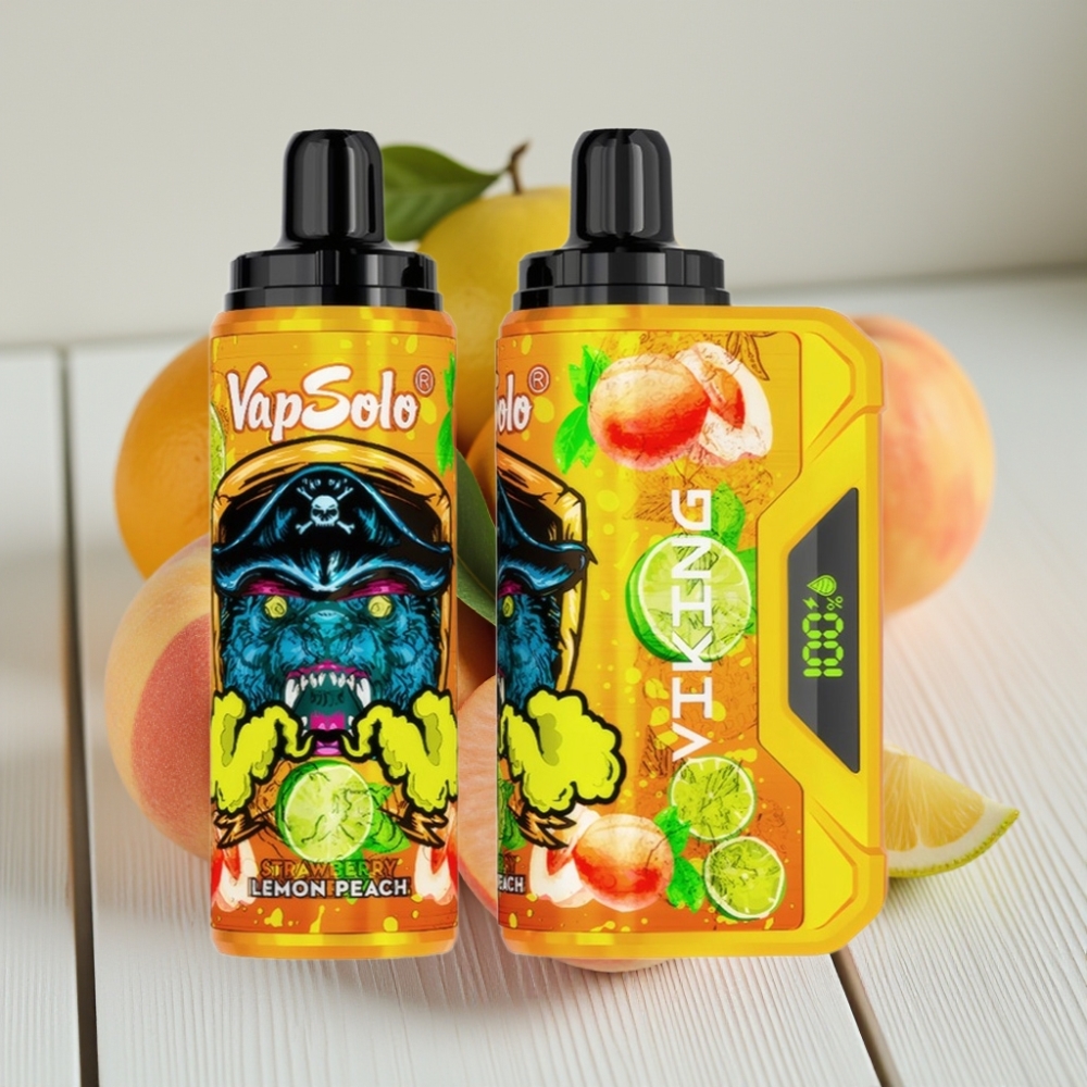 VapSolo VIKING 12000 Puffs Tek Kullanımlık Vape Limon Şeftali 22ml 20/50 mg/ml Type-C
