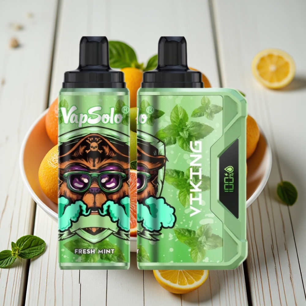 VapSolo VIKING 12000 Puffs Tek Kullanımlık Vape Taze Nane 22ml 20/50 mg/ml Type-C