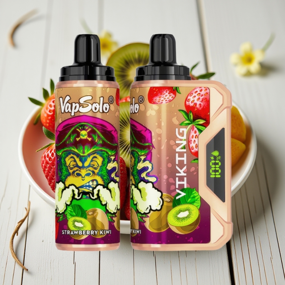 VapSolo VIKING 12000 Puffs Tek Kullanımlık Vape Çileki Kivi – 22ml 20/50 mg/ml Type-C