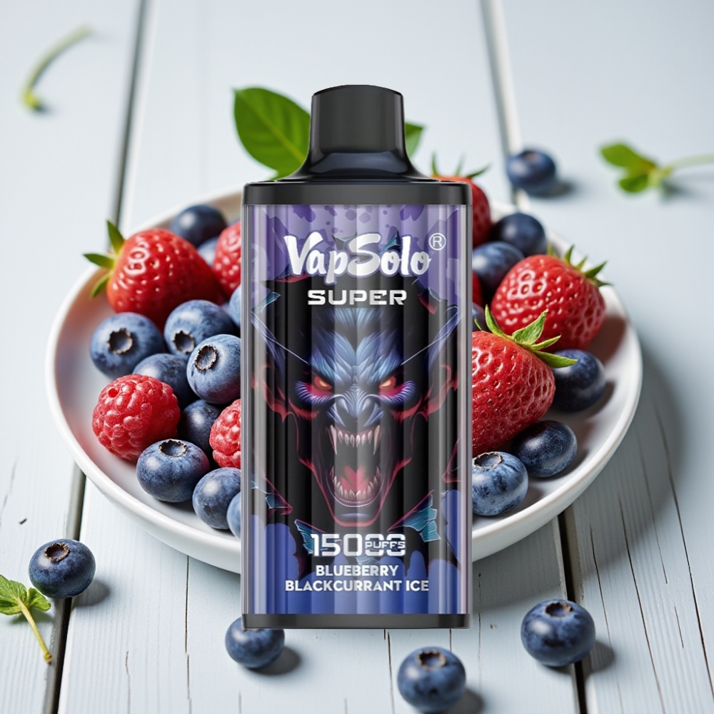 Vapsolo Super 15000 Puffs Blueberry Blackcurrant Ice 40ml 850mAh Type-C