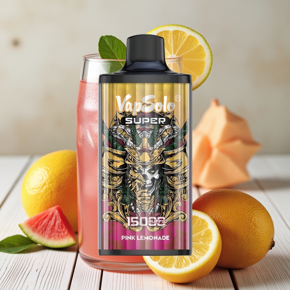 Vapsolo Super 15000 Puffs Süper Pembe Limonata - 40ml 850mAh Type-C