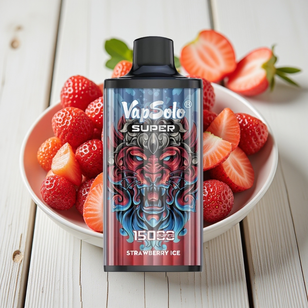 Vapsolo Super 15000 Puffs Çilek Buz – 40ml 850mAh Type-C