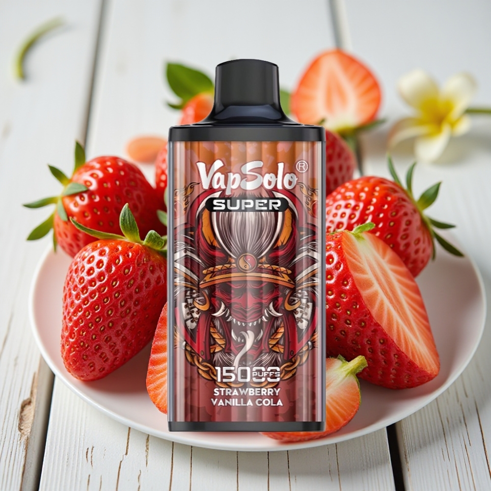 Vapsolo Super 15000 Puffs Çilekli Vanilya Kola Aromalı - 40ml 850mAh Type-C