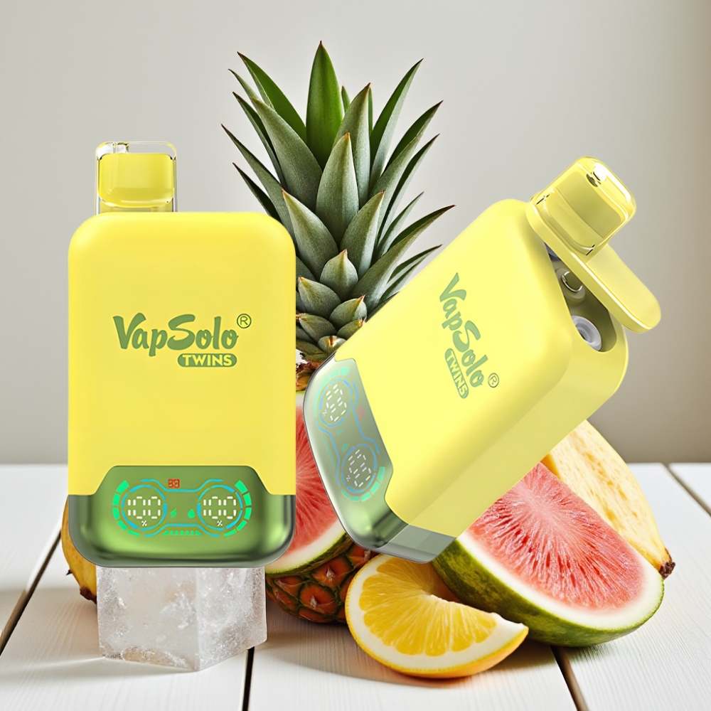 Vapsolo Twins 20000 Puffs Ananas Hindistan Cevizi  Karpuz Buz - 40ml Type-C