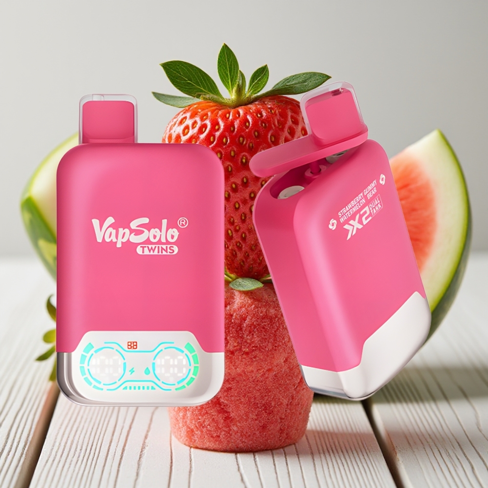 Vapsolo Twins 20000 Puffs Çilek Karpuz  Sakızlı Ayı – 40ml Type-C 20/50mg