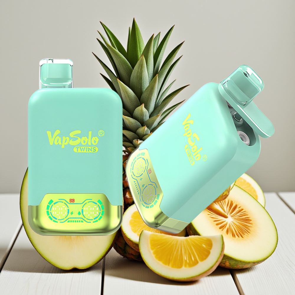 Vapsolo Twins 20000 Puffs Üçlü Kavun  Ananas Hindistan Cevizi – 40ml 20mg/ml Type-C