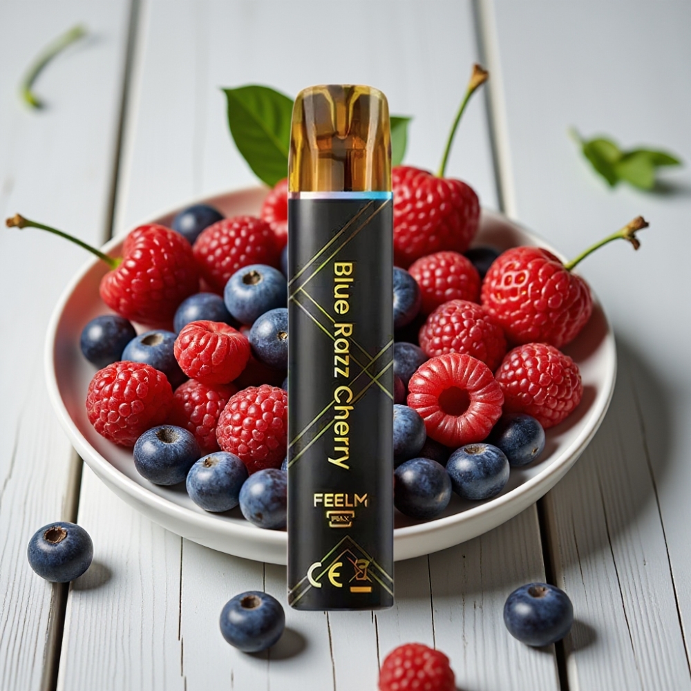 JNR Black&Golden 600+200 Puffs Tek Kullanımlık Vape Mavi Ahududu Kiraz – 800 Puffs, 550mAh, 2ml