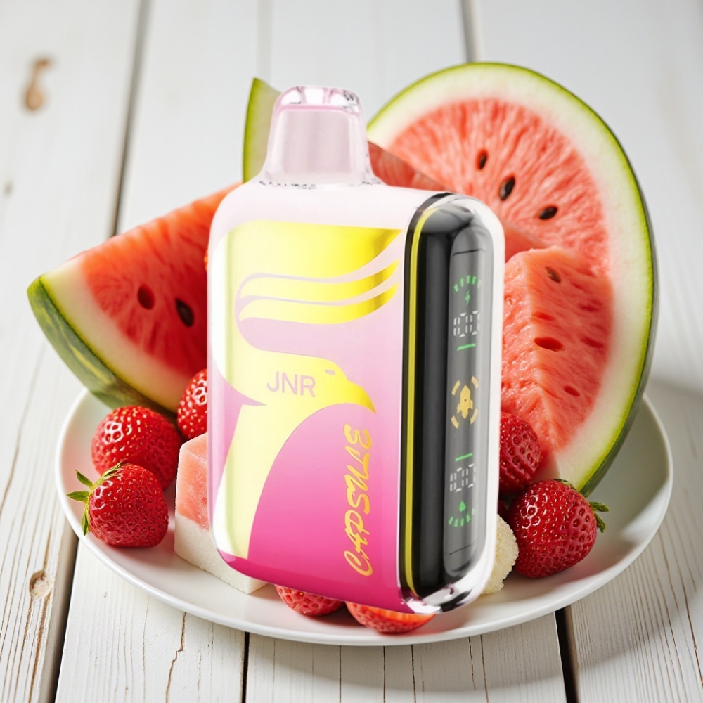 JNR Capsule 15000 Puffs Çilek Karpuz Buz - 850mAh, 20ml, Dual Mesh Coil, Smart LED