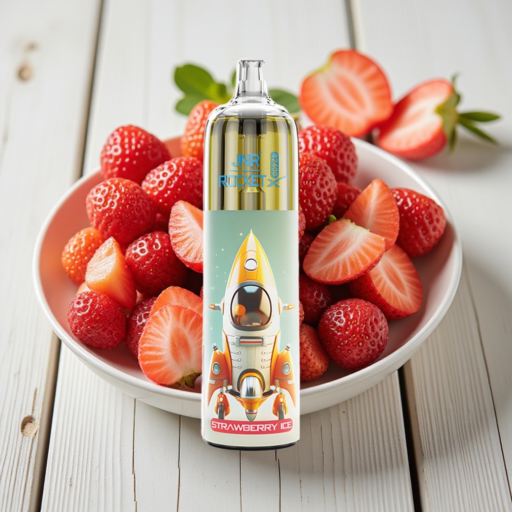 JNR Rocket-X 12400 Puffs Tek Kullanımlık Vape Çilek Buz - 850mAh, 25ml, Type-C