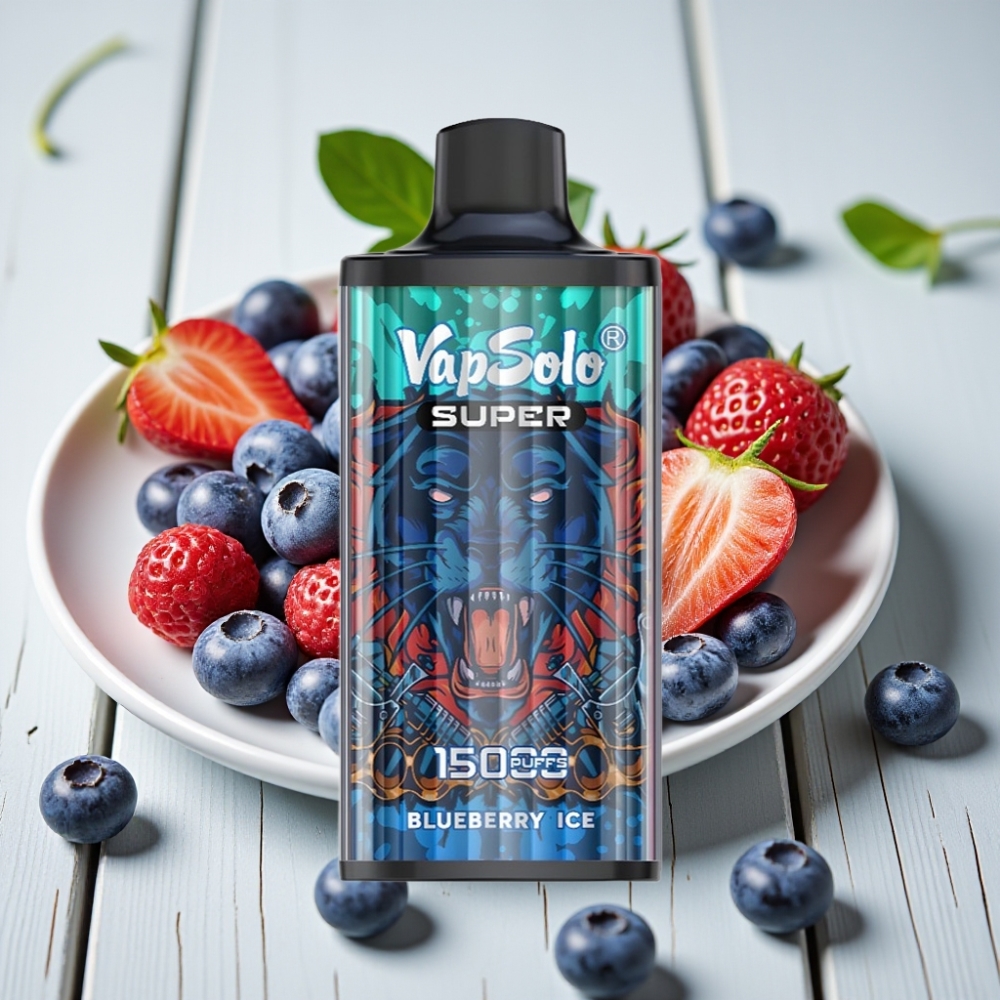 Vapsolo Super 15000 Puffs Blueberry Ice (40ml, 850mAh, Type-C)